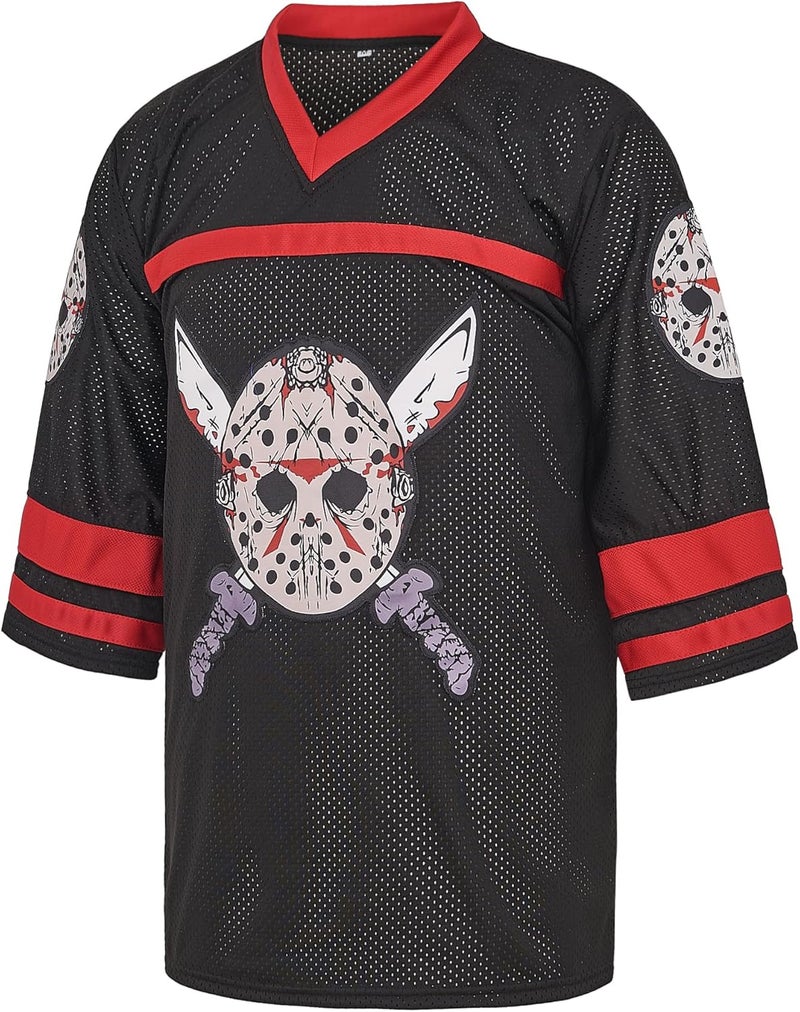 Ucavan Men's Slashers Voorhees 13 Jason Hockey Jersey and Mask - Image 2